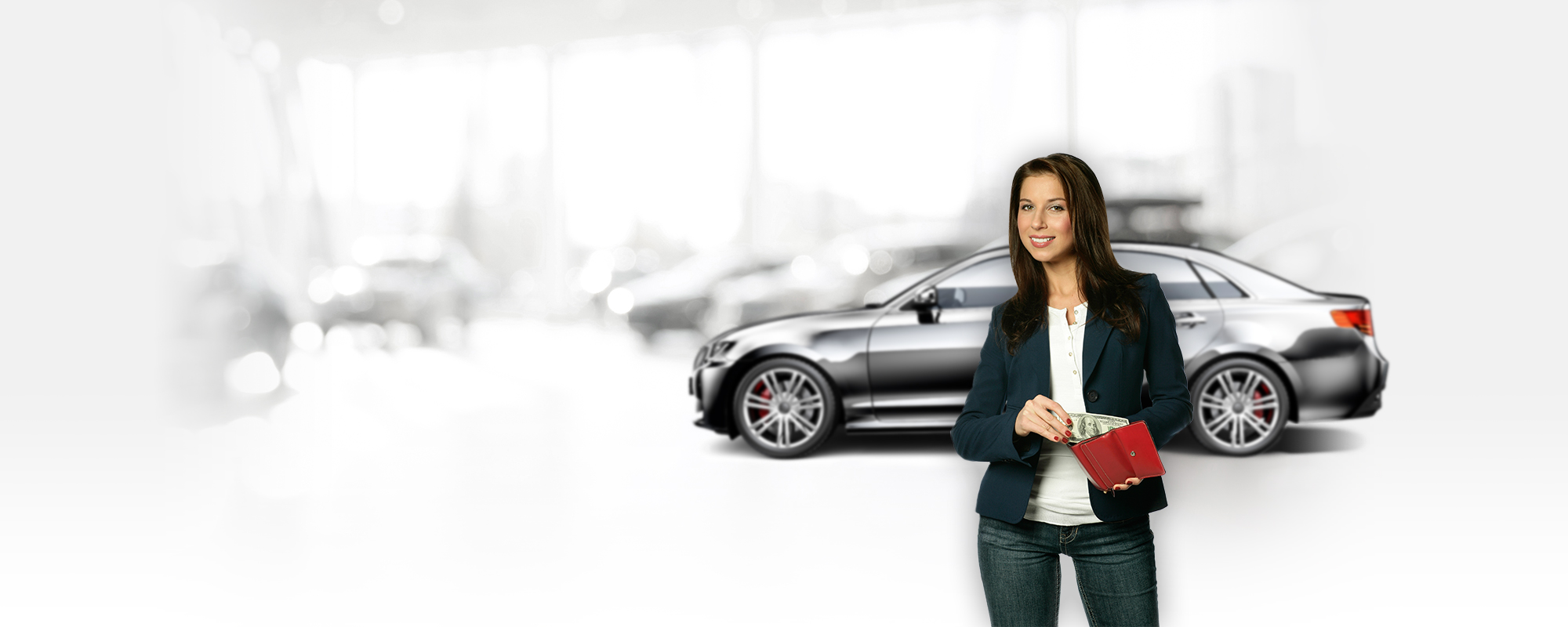 woman standing in front of car